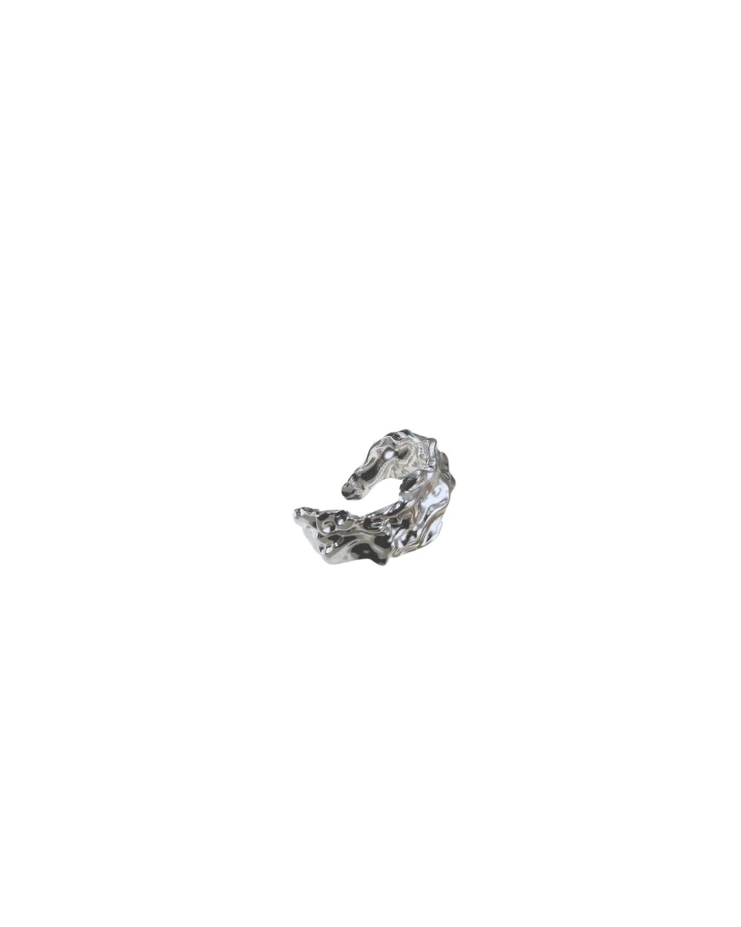 Anillo Ajustable Plateado Coral