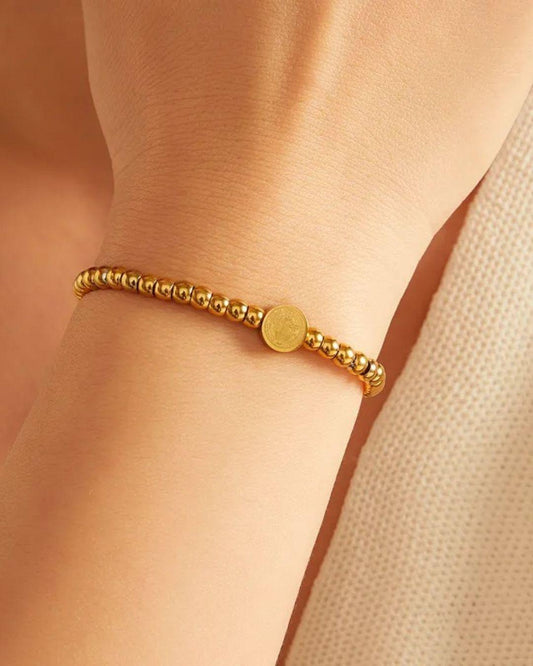 Pulsera Bolitas San Benito Dorada