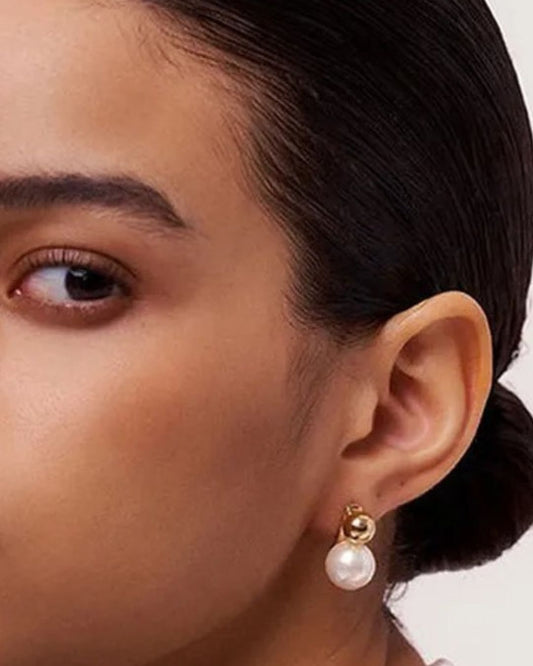 Aretes con Perla Dorados Filipinas