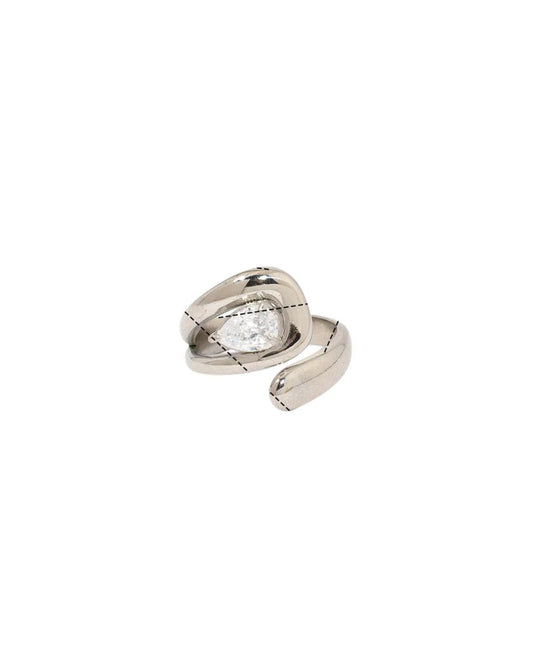 Anillo Scoop Glam Plateado