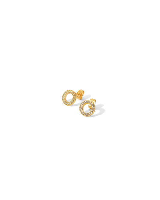 Aretes Dorados con Circonia Bright