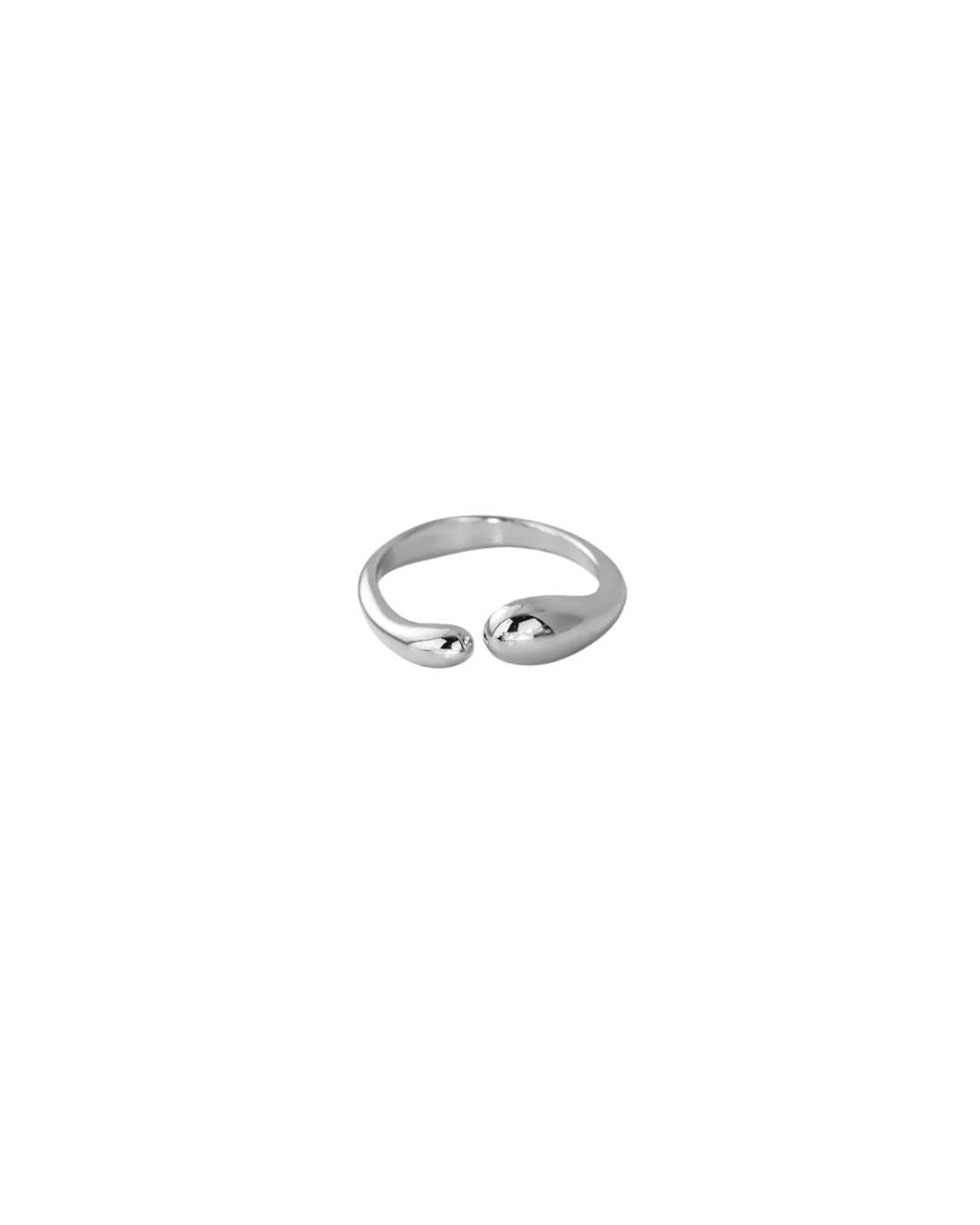 Anillo gota pegada plateado