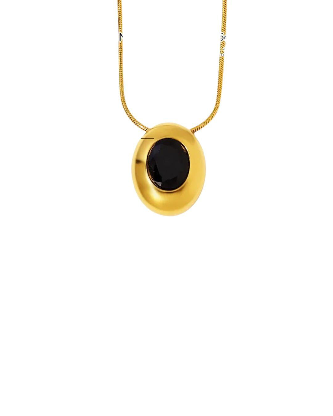 Collares Oval Piedra Negra