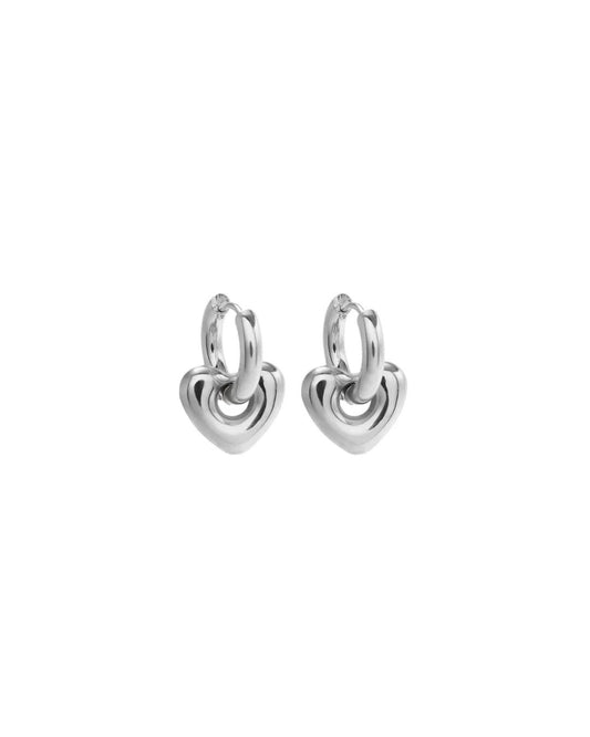 Aretes Candy Heart Plateado
