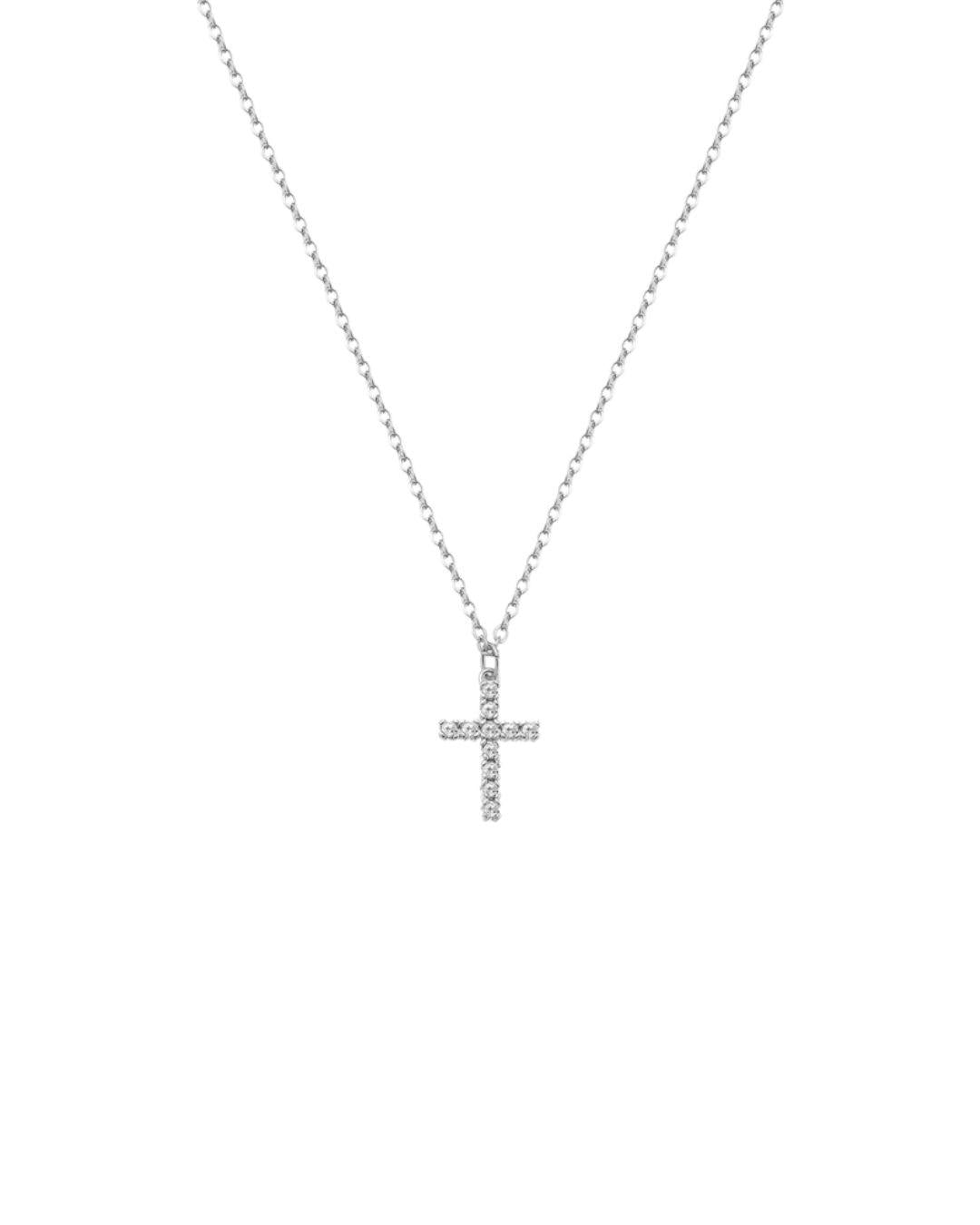 Collar Cruz Mini Plateado