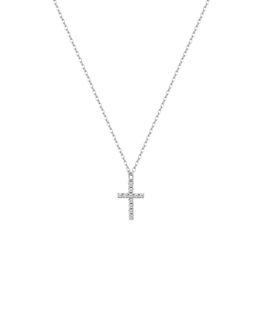 Collar Cruz Mini Plateado