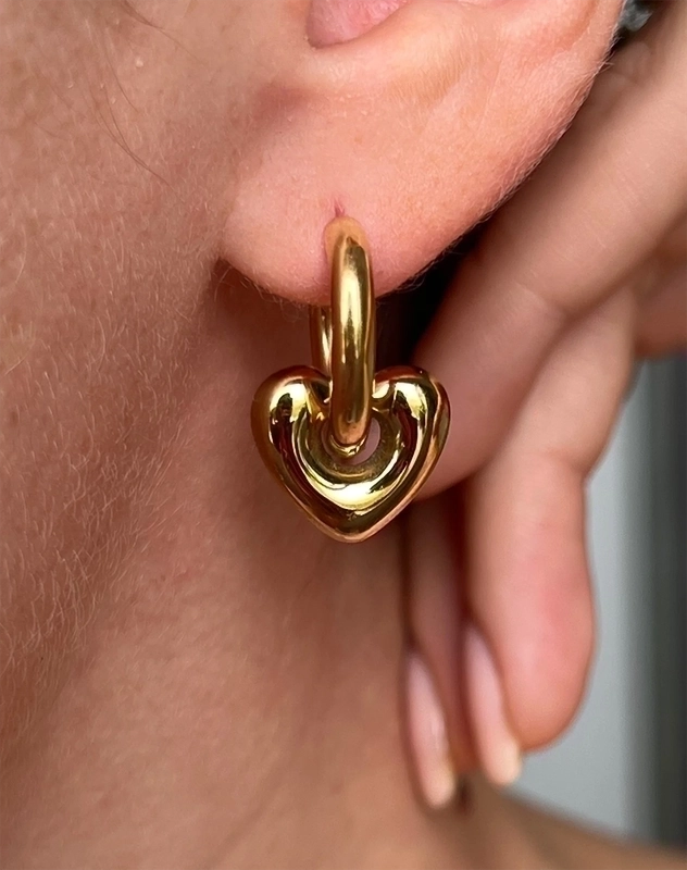 Aretes Candy Heart Dorado
