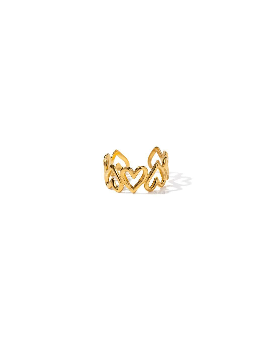 Anillo corazon hueco Dorado