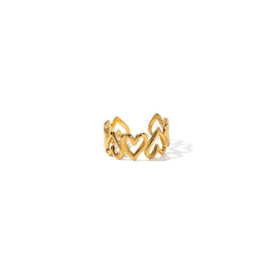 Anillo corazon hueco Dorado