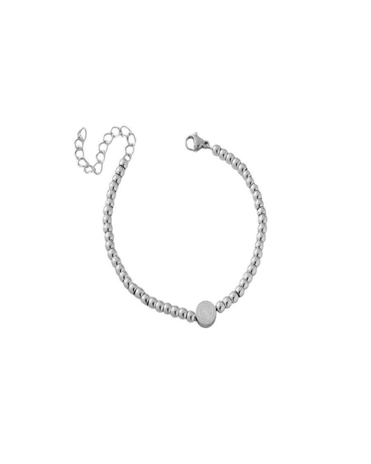 Pulsera Bolitas San Benito Plateada