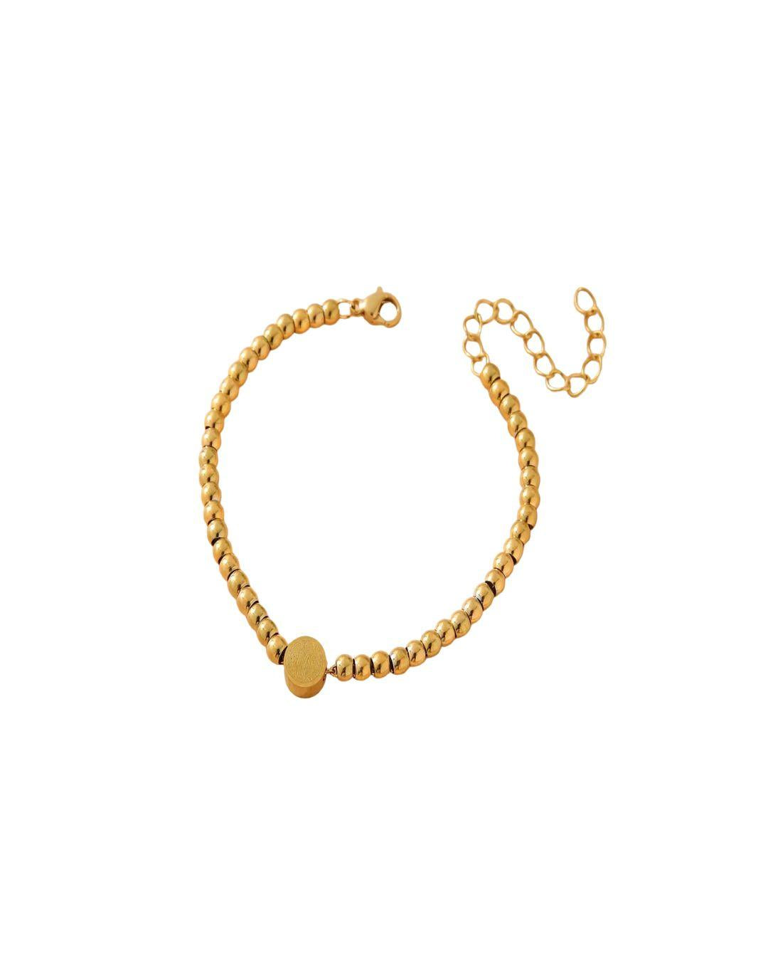 Pulsera Bolitas San Benito Dorada