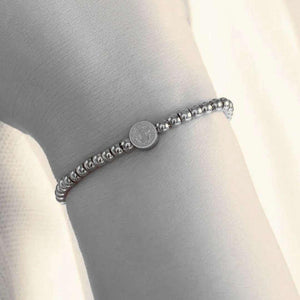 Pulsera Bolitas San Benito Plateada