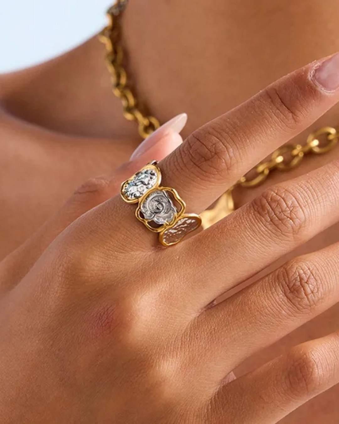 Anillo Rosas Bicolor