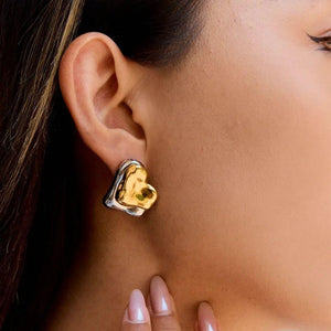 Aretes Bicolor Ginebra 2 en 1
