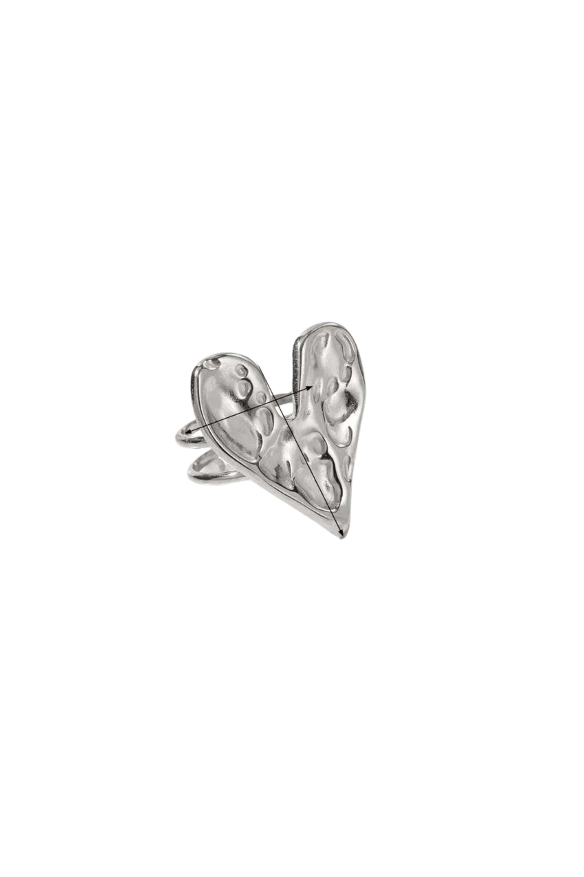 Anillo Ajustable Amalfi Corazon Plateado