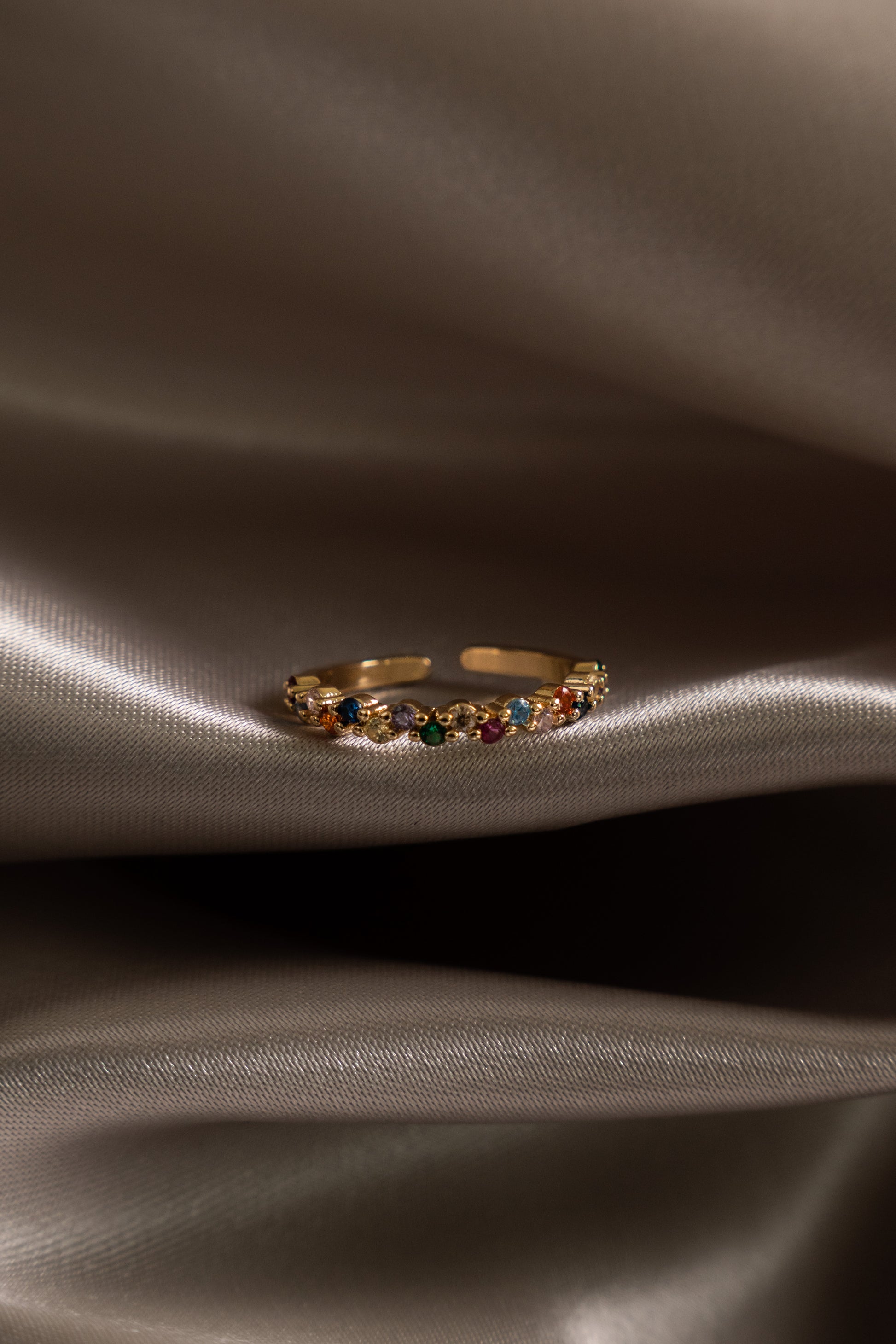 Anillo Rainbow Chapa de Oro 18k
