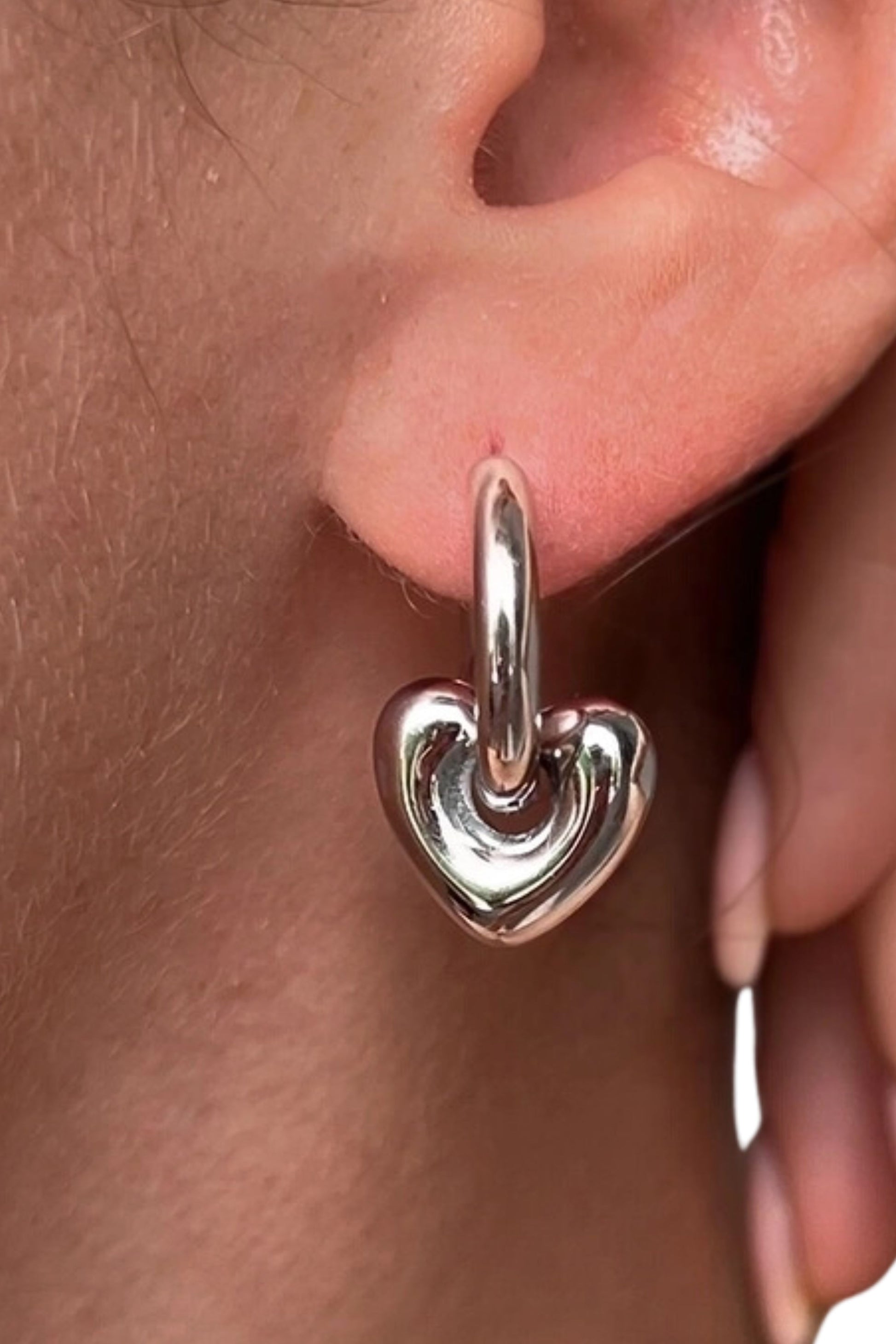 Aretes Candy Heart Plateado