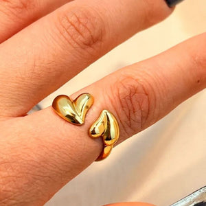 Anillo Corazon Dorado Cupido