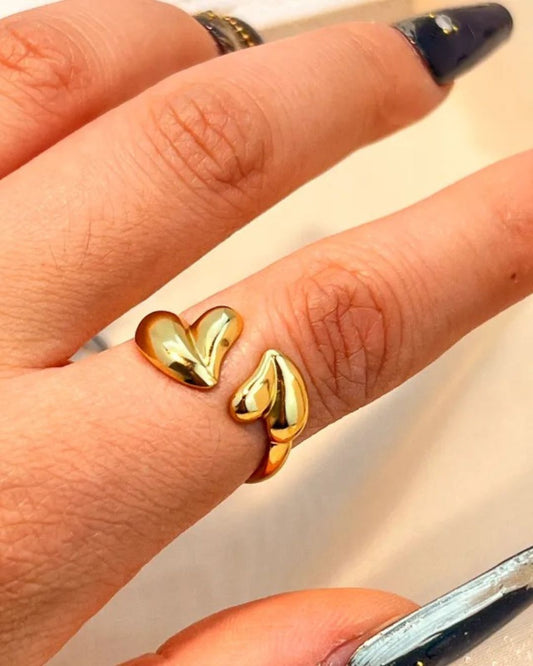 Anillo Corazon Dorado Cupido