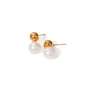 Aretes con Perla Dorados Filipinas