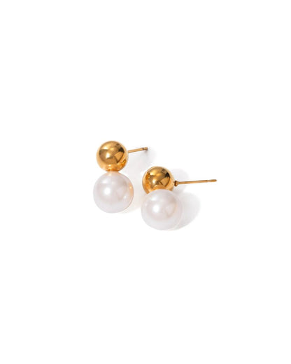 Aretes con Perla Dorados Filipinas