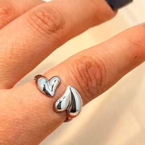 Anillo Corazon Plateado Cupido