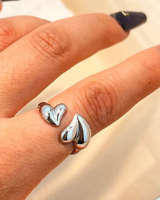 Anillo Corazon Plateado Cupido