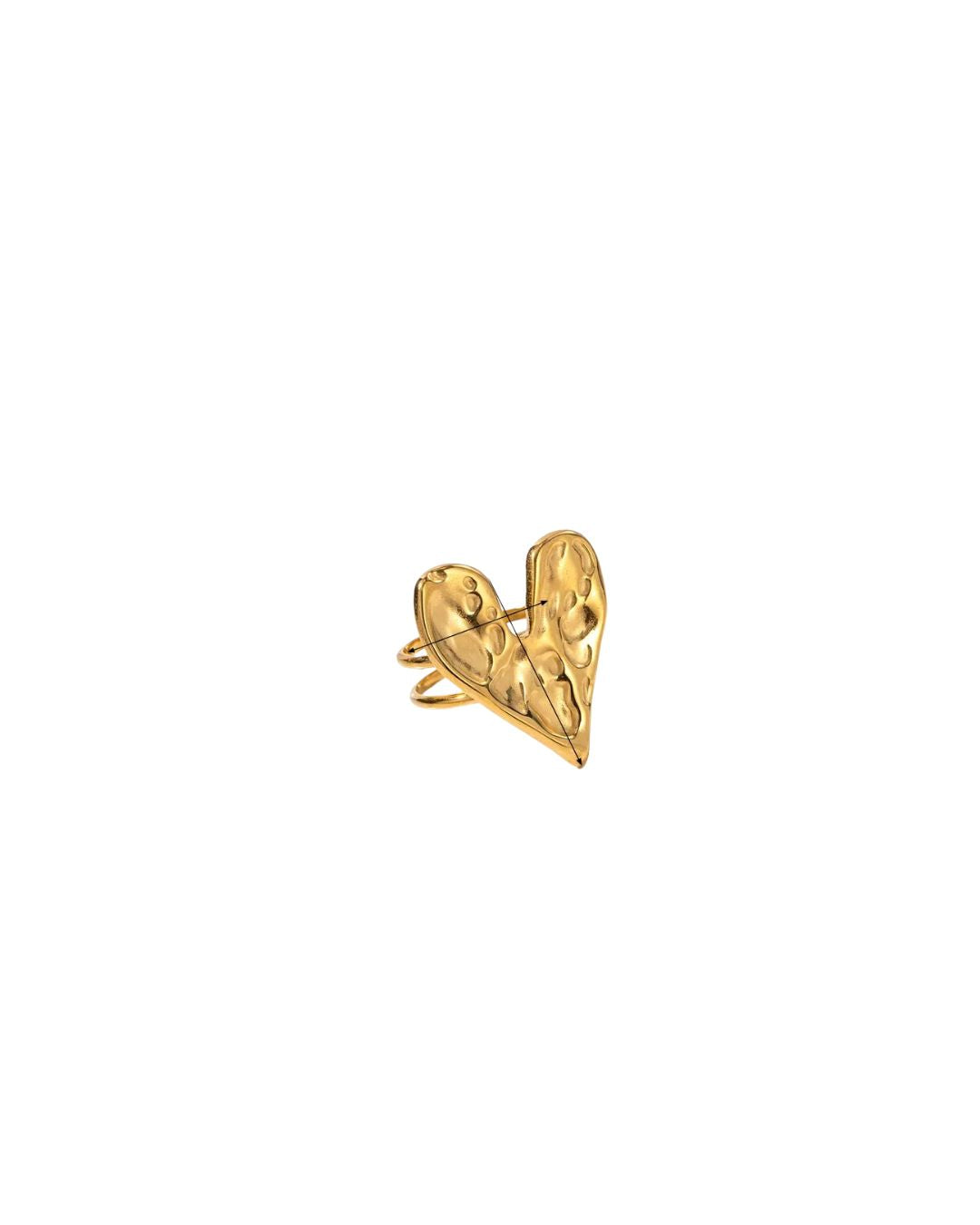 Anillo Ajustable Amalfi Corazon Dorado