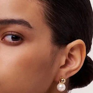 Aretes con Perla Dorados Filipinas