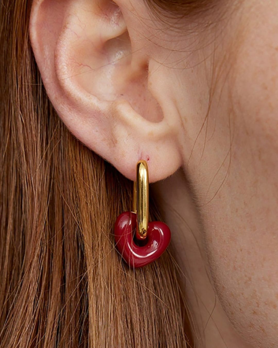 Aretes Dorado Corazon Valentin