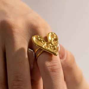 Anillo Ajustable Amalfi Corazon Dorado